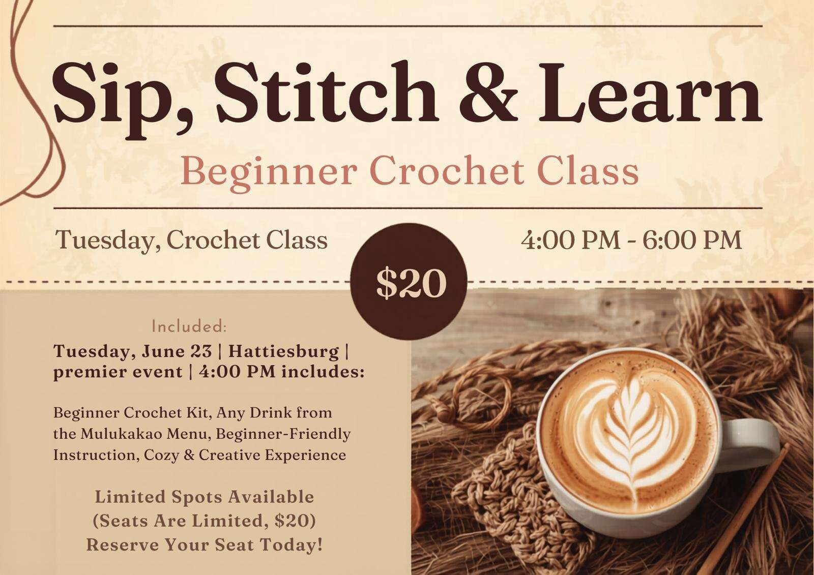 Sip, Stitch, and Learn